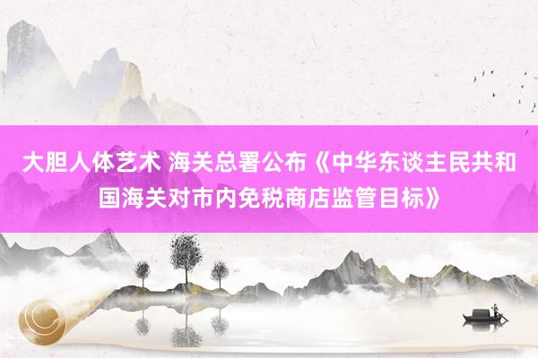 大胆人体艺术 海关总署公布《中华东谈主民共和国海关对市内免税商店监管目标》