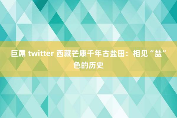 巨屌 twitter 西藏芒康千年古盐田：相见“盐”色的历史